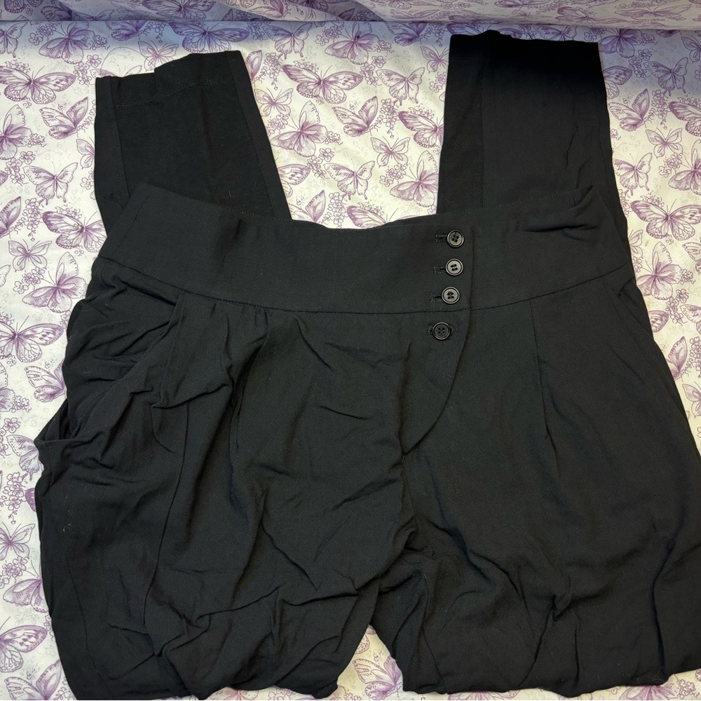 BCBGMaxAzria Black Button-Detail Pants